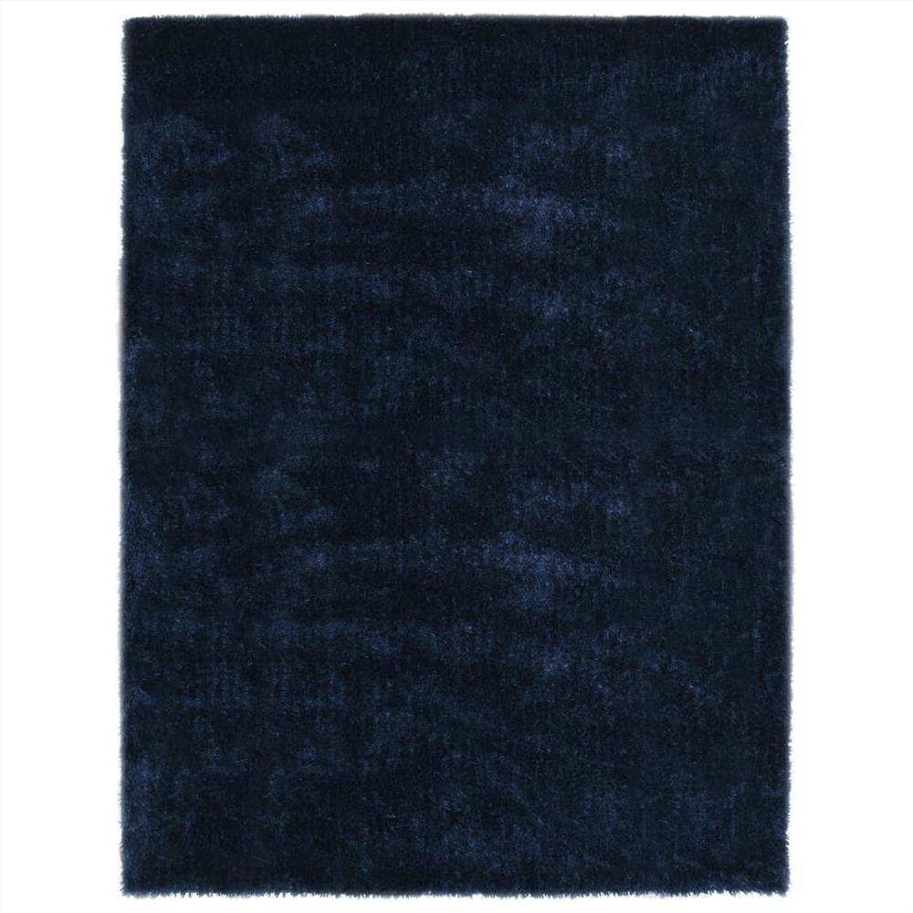 Hochflor Teppich 120x160 cm Blau