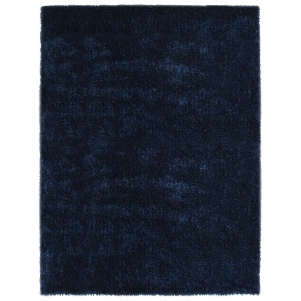 Hochflor Teppich 140x200 cm Blau