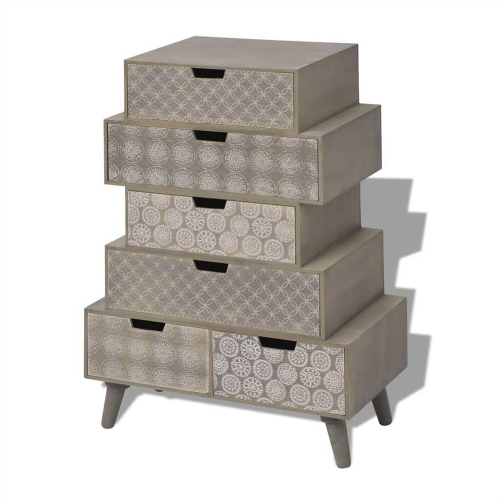 Side Cabinet 6 Drawers Grey