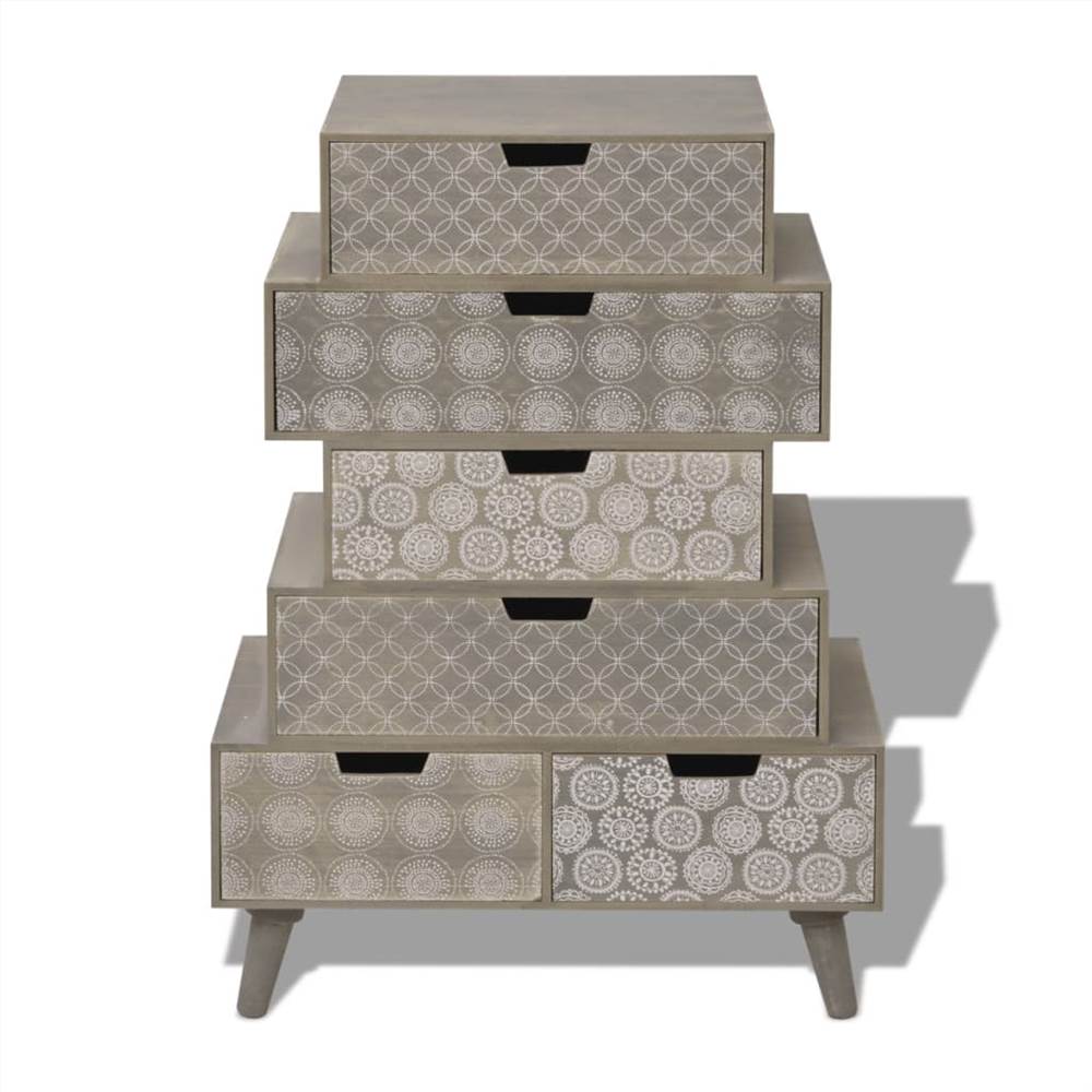 Side Cabinet 6 Drawers Grey