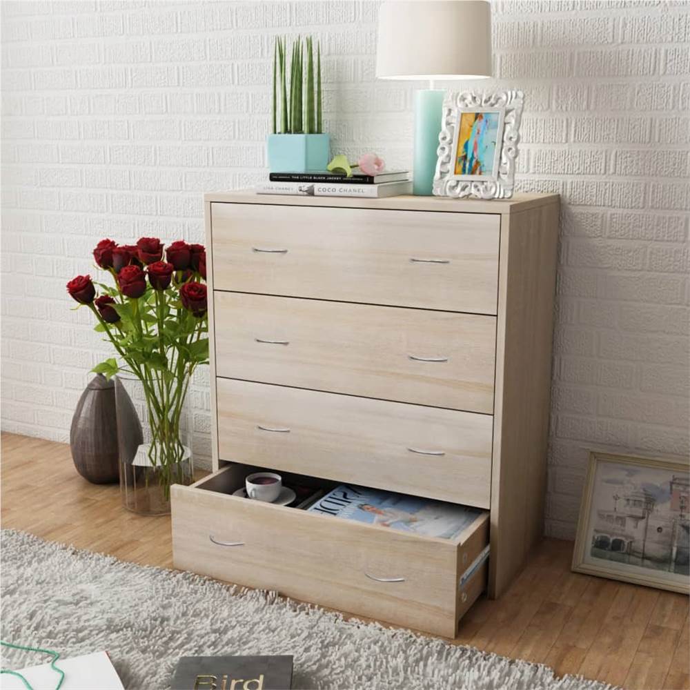 

Sideboard with 4 Drawers 60x30.5x71 cm Oak Colour