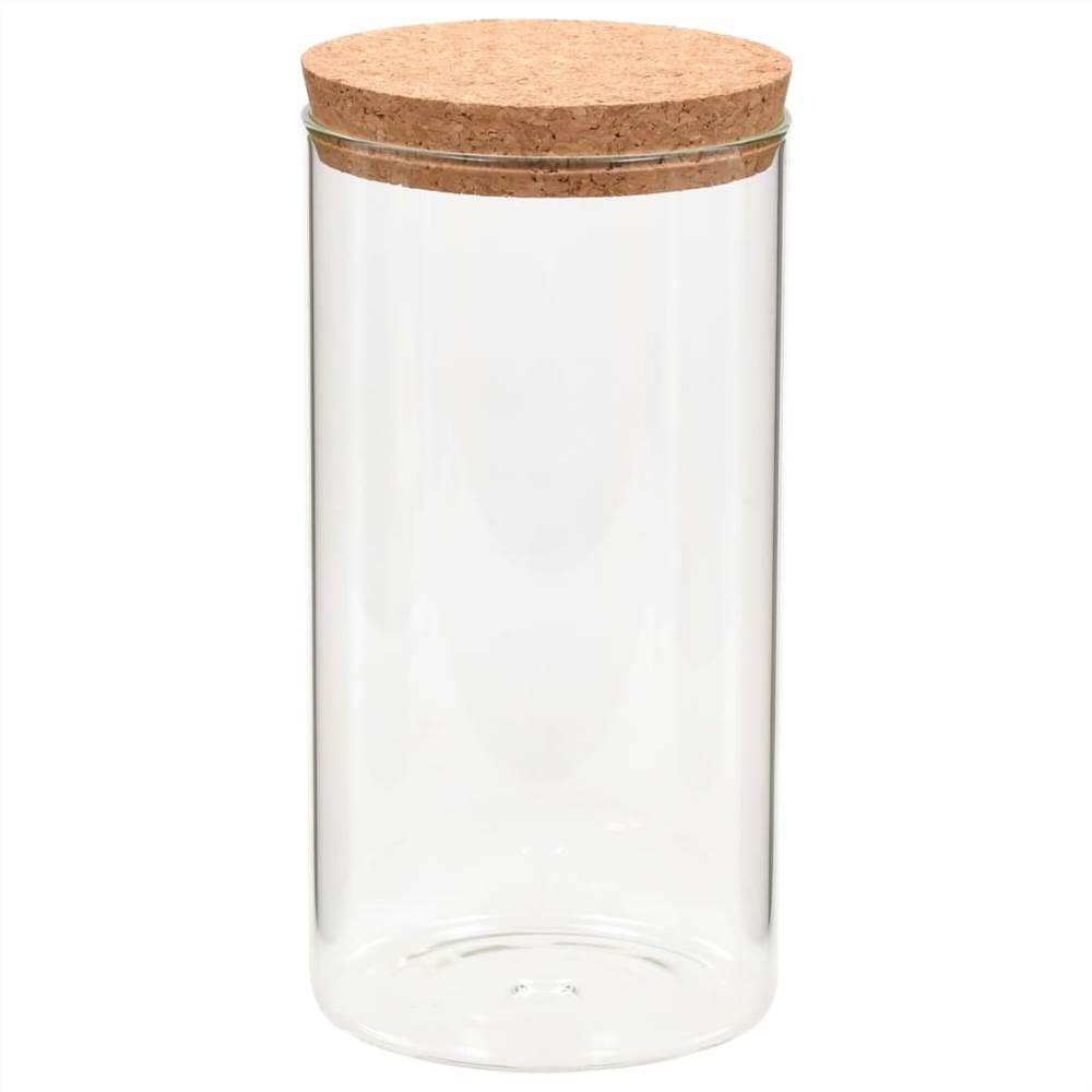 Storage Glass Jars with Cork Lid 6 pcs 1100 ml