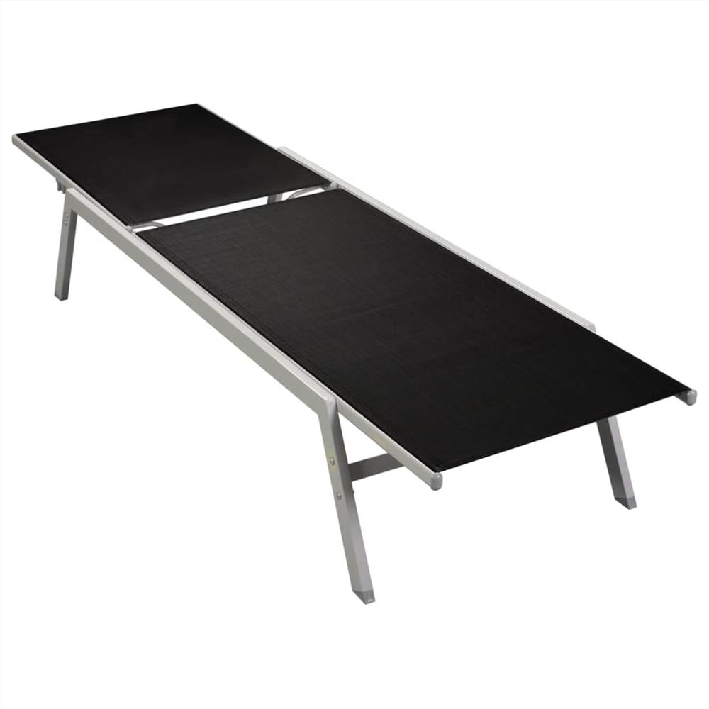 

Sun Lounger Steel and Textilene Black