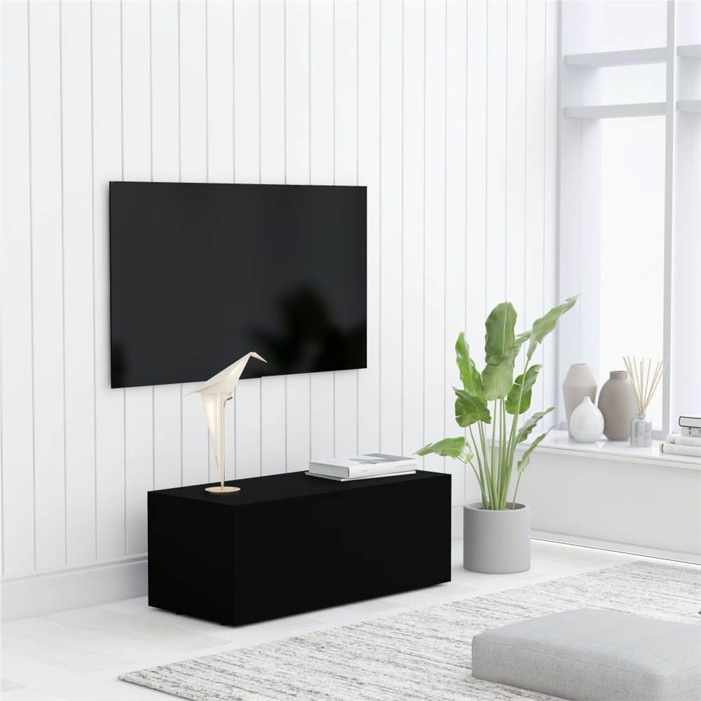 

TV Cabinet Black 80x34x30 cm Chipboard