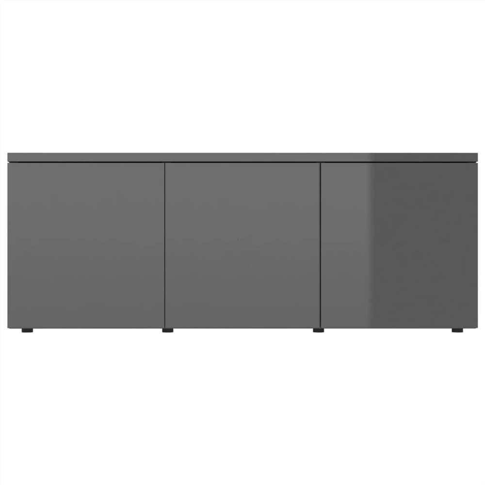 TV Cabinet High Gloss Grey 80x34x30 cm Chipboard
