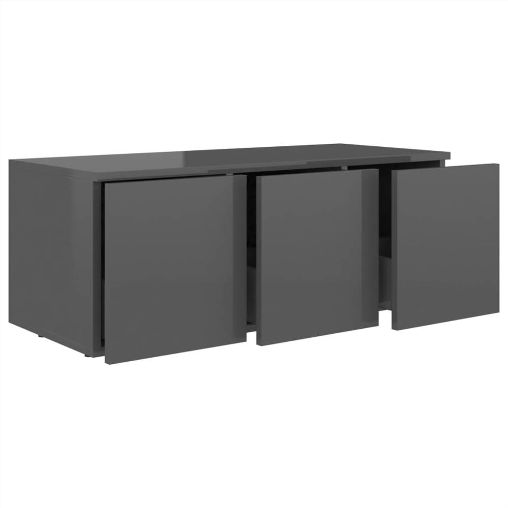 TV Cabinet High Gloss Grey 80x34x30 cm Chipboard