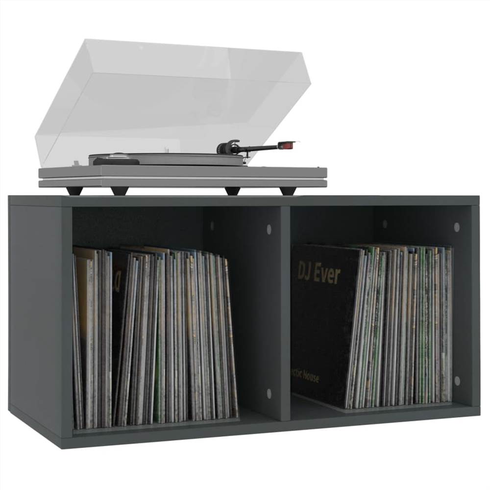 Vinyl Storage Box Grey 71x34x36 Cm Chipboard 8 Vinyl Storage Box Grey 71x34x36 cm Chipboard
