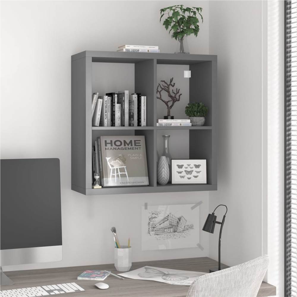

Wall Cube Shelf Grey 69.5x29.5x69.5 cm MDF