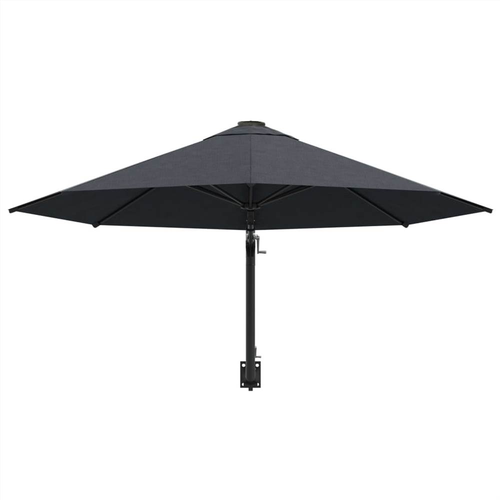 WallMounted Parasol with Metal Pole 300 cm Anthracite