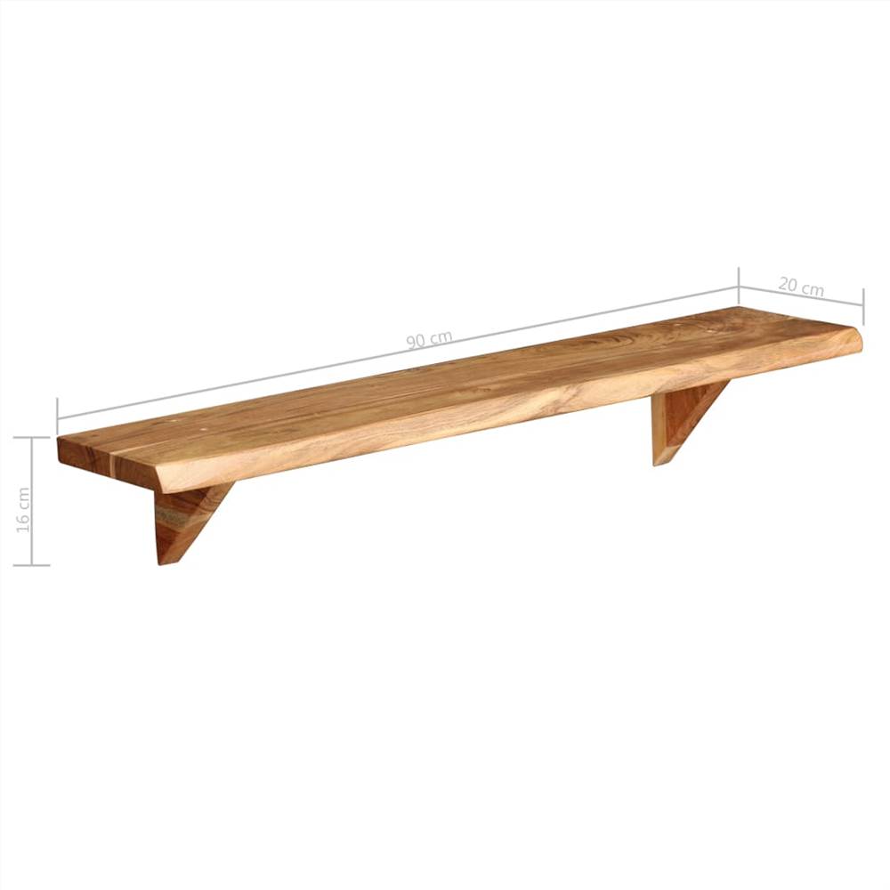 Wall Shelves 2 pcs 90x20x16 cm Solid Acacia Wood
