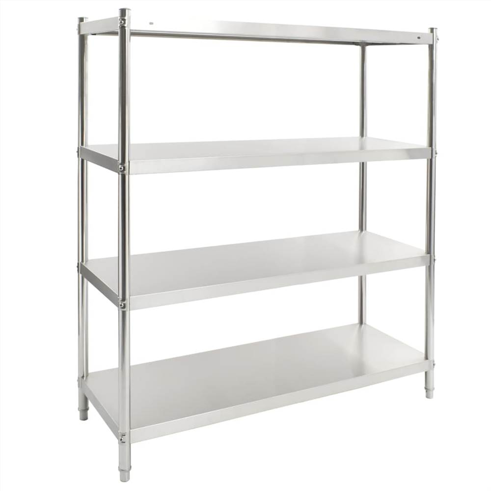 4-Tier Kitchen Shelf 150x48x155 cm Stainless Steel