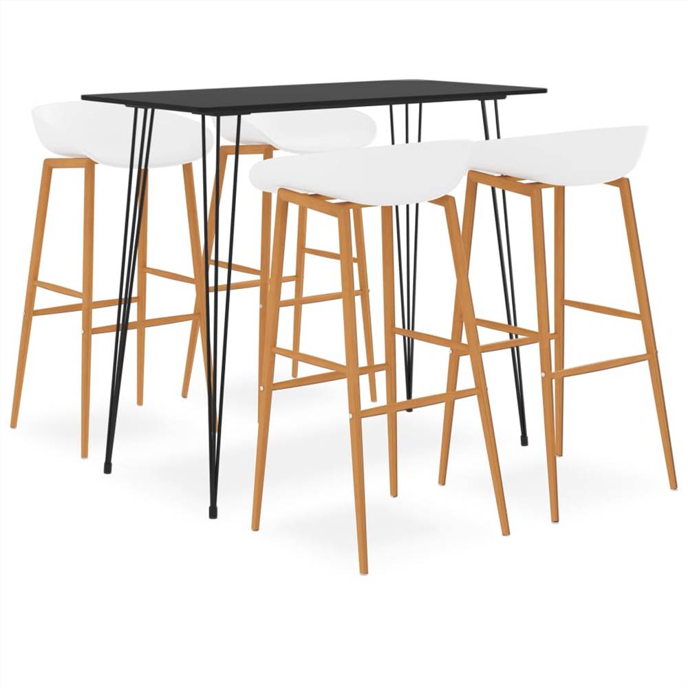 

5 Piece Bar Set Black and White