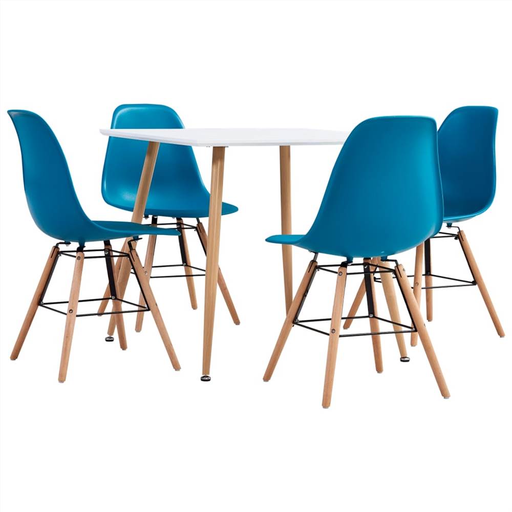 

5 Piece Dining Set Plastic Turquoise