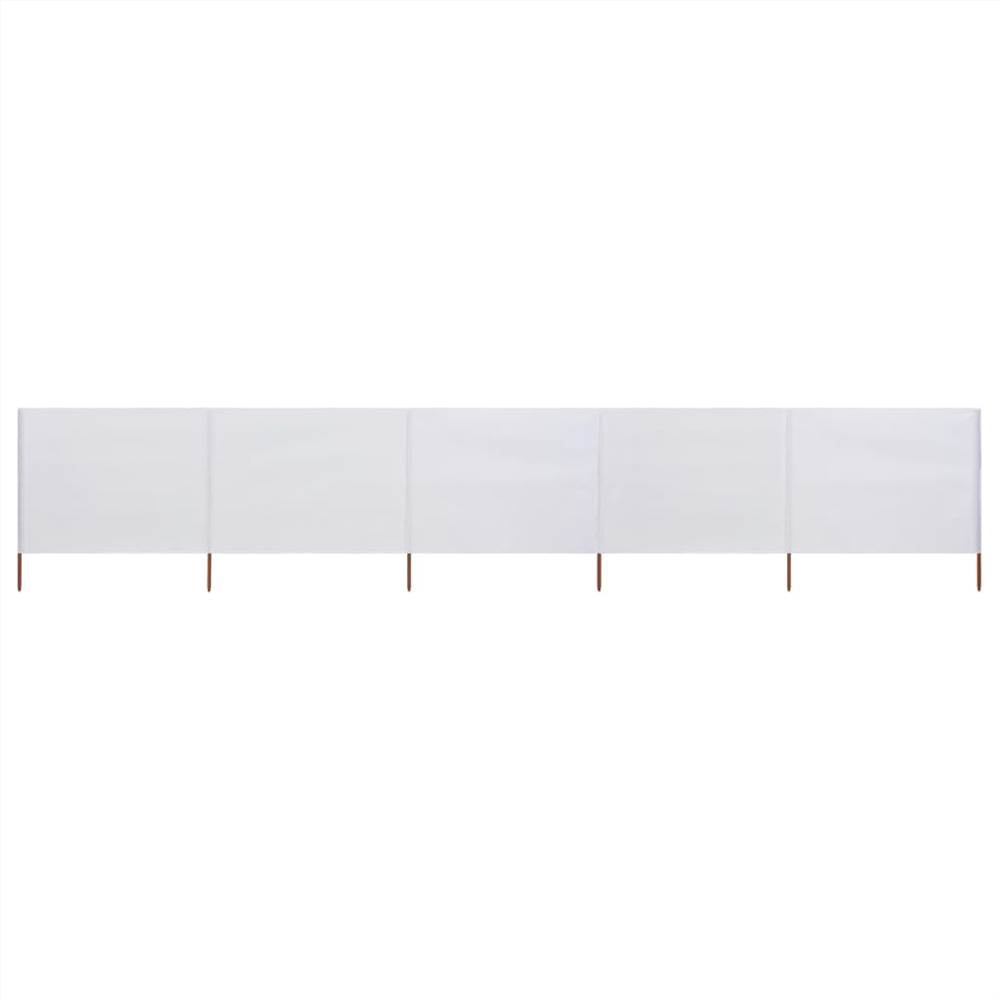 

5-panel Wind Screen Fabric 600x120 cm Sand White
