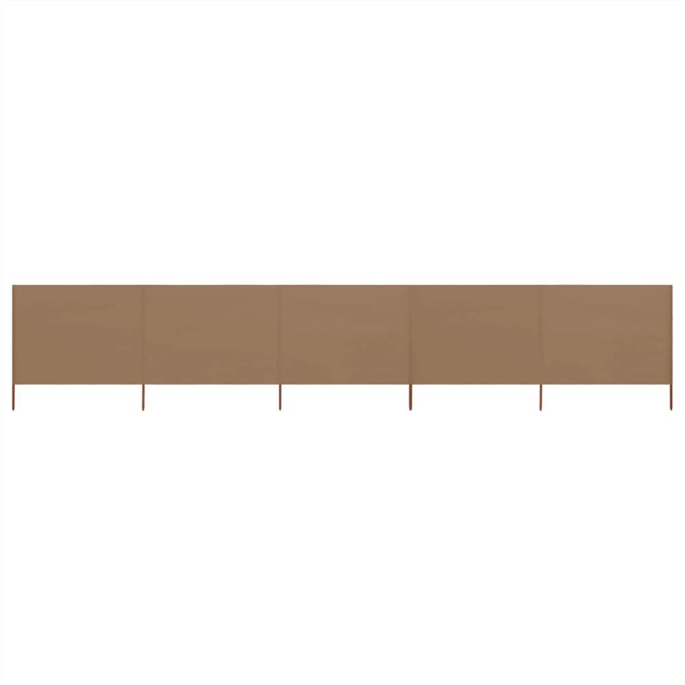 

5-panel Wind Screen Fabric 600x80 cm Taupe