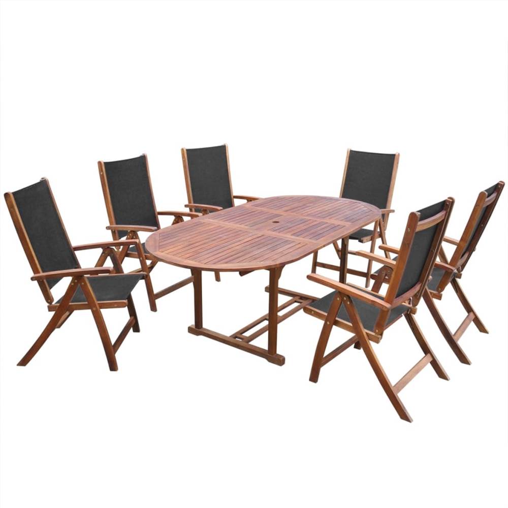 

7 Piece Outdoor Dining Set Solid Acacia Wood