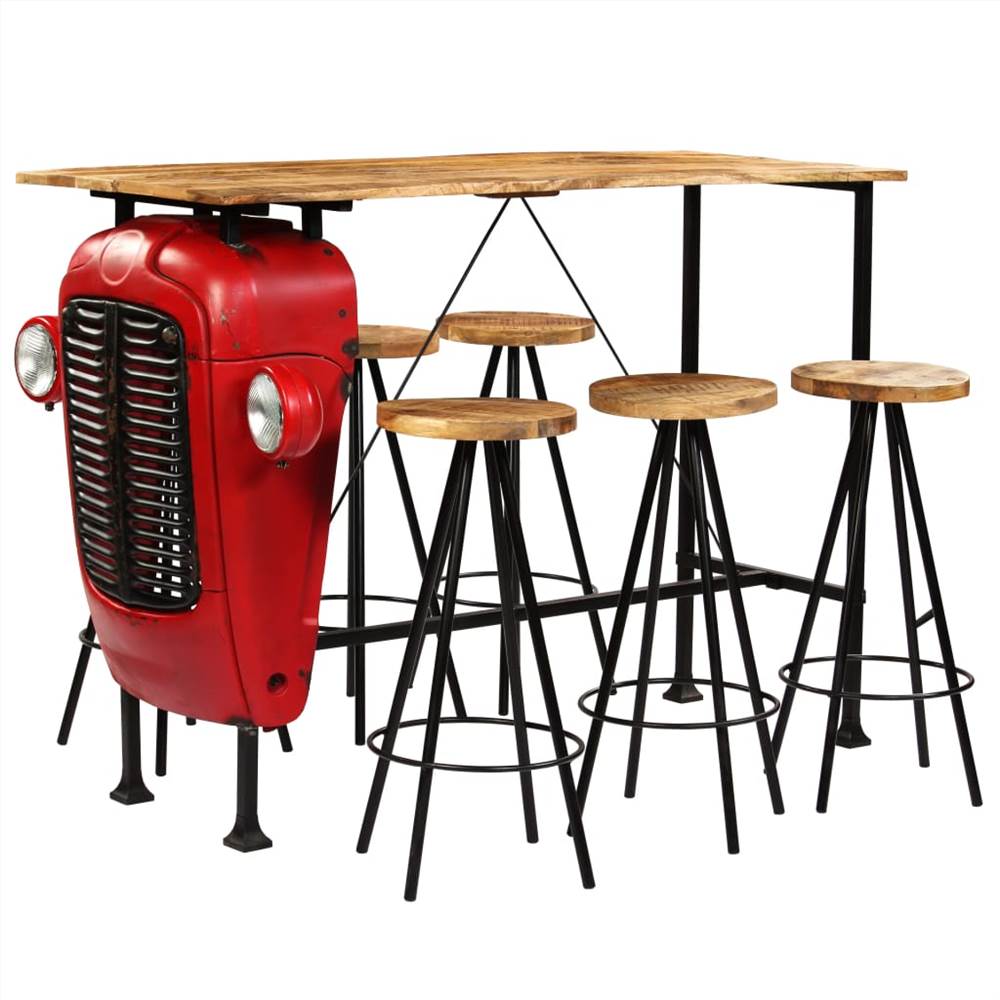 

Bar Set 7 Pieces Solid Mango Wood 150x60x107 cm