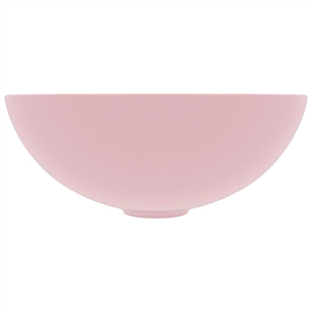 Bathroom Sink Ceramic Matt Pink Round