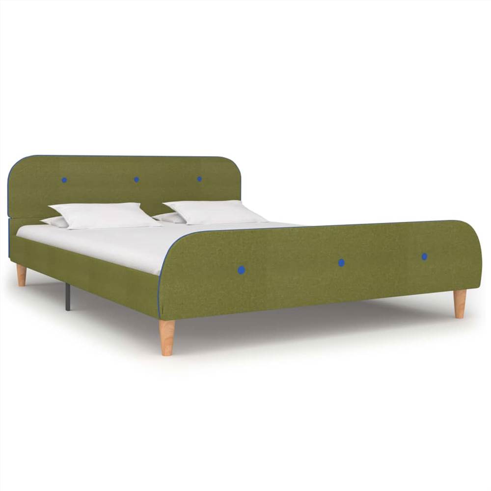 

Bed Frame Green Fabric 135x190 cm