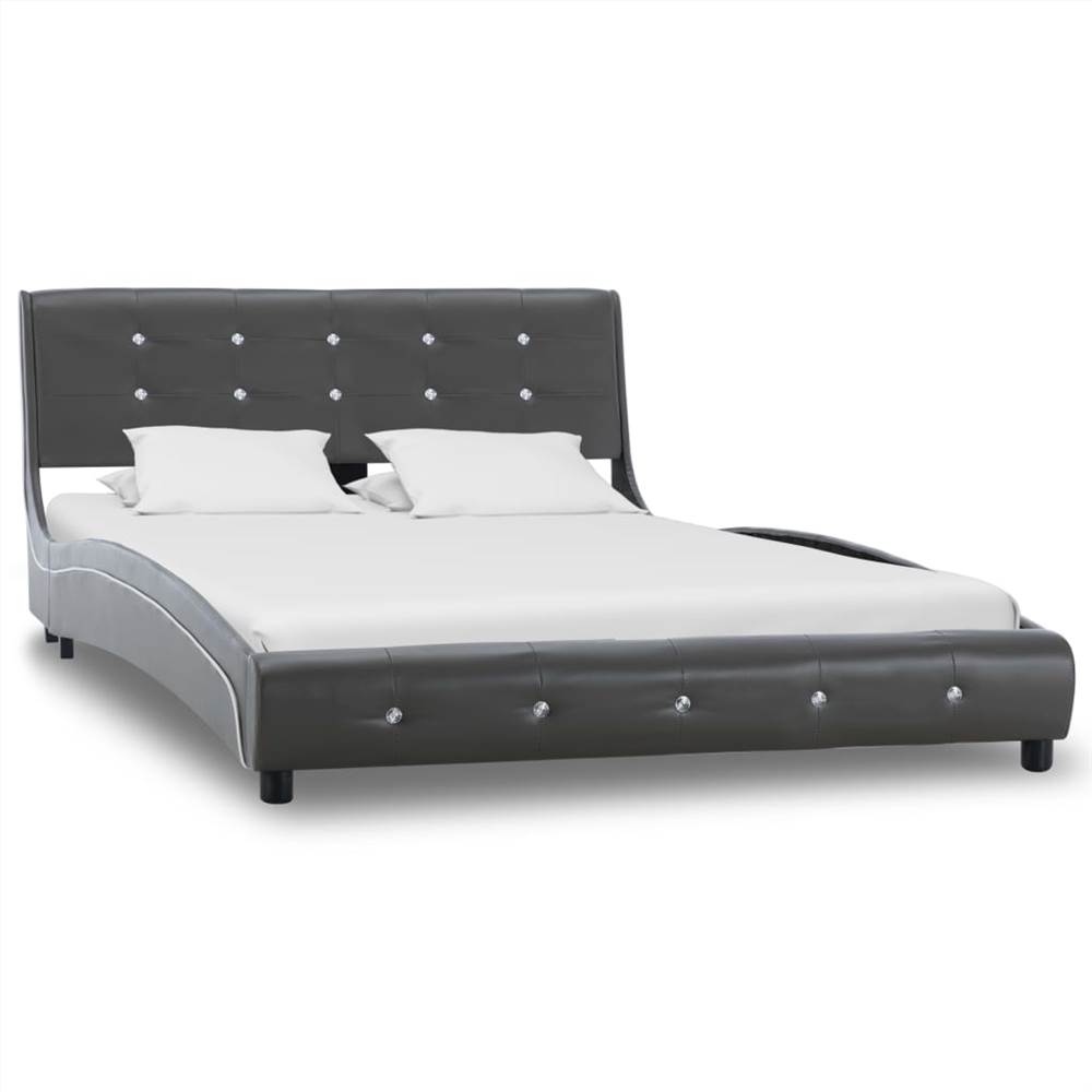 

Bed Frame Grey Faux Leather 120x190 cm