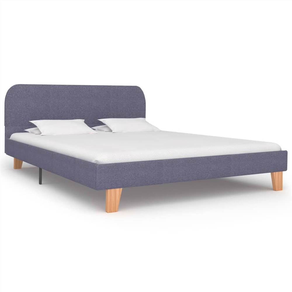 

Bed Frame Light Grey Fabric 135x190 cm