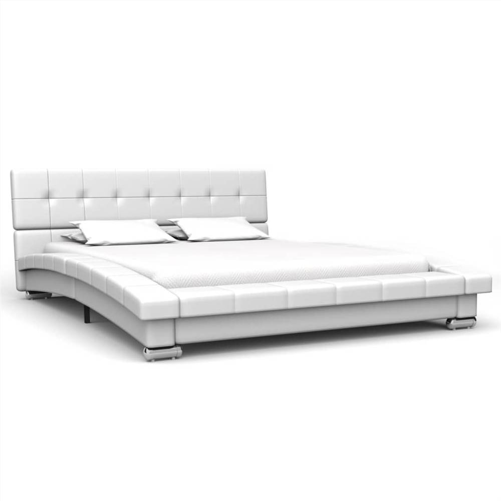 

Bed Frame White Faux Leather 120x190 cm