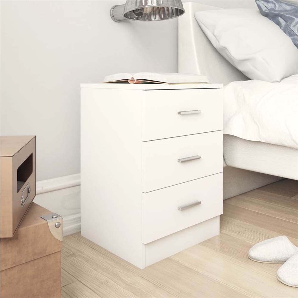 Bedside Cabinets 2 pcs White 38x35x56 cm Chipboard