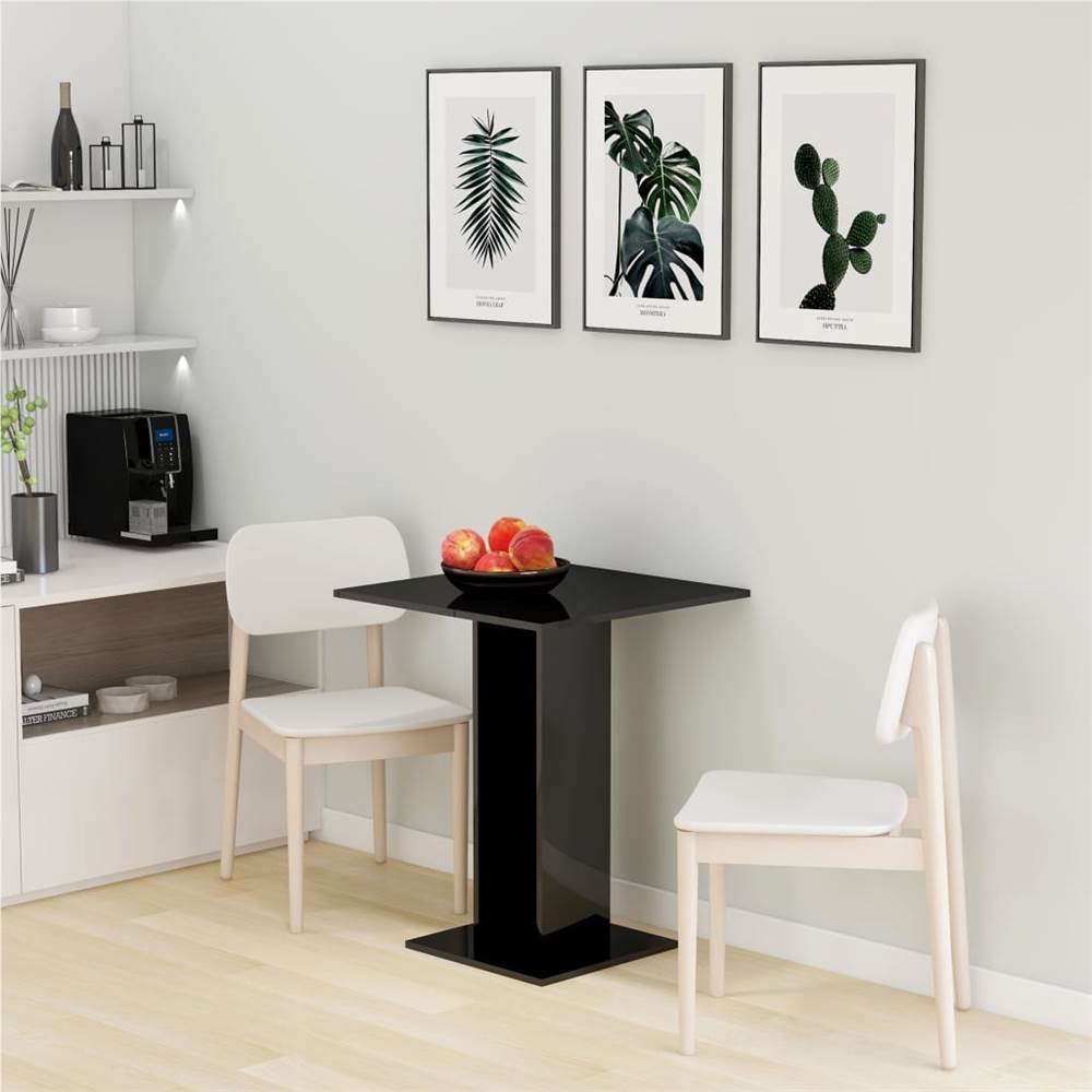 

Bistro Table High Gloss Black 60x60x75 cm Chipboard