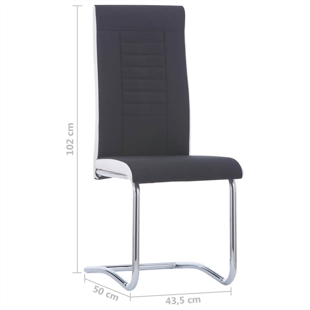 Cantilever Dining Chairs 2 pcs Black Fabric