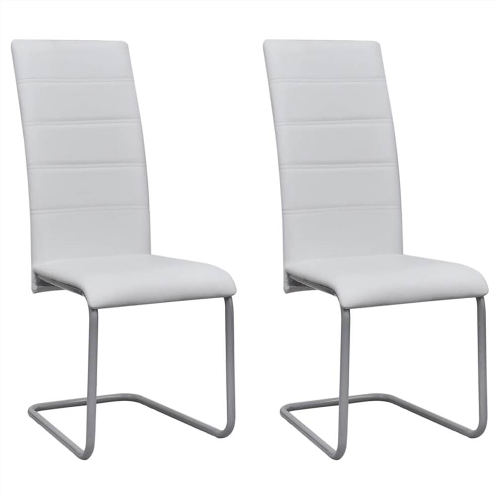 

Cantilever Dining Chairs 2 pcs White Faux Leather