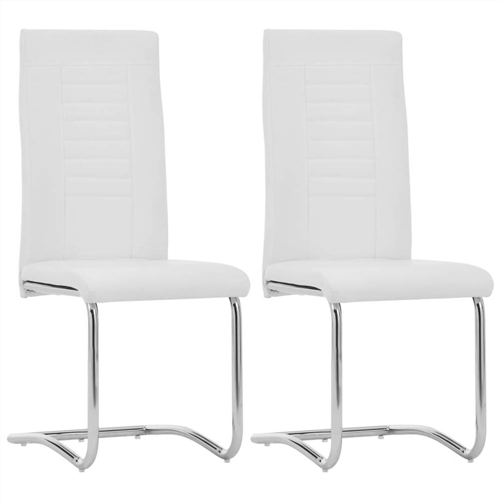 

Cantilever Dining Chairs 2 pcs White Faux Leather