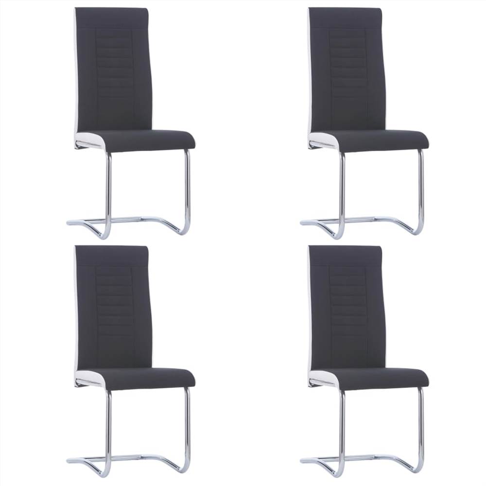 

Cantilever Dining Chairs 4 pcs Black Fabric