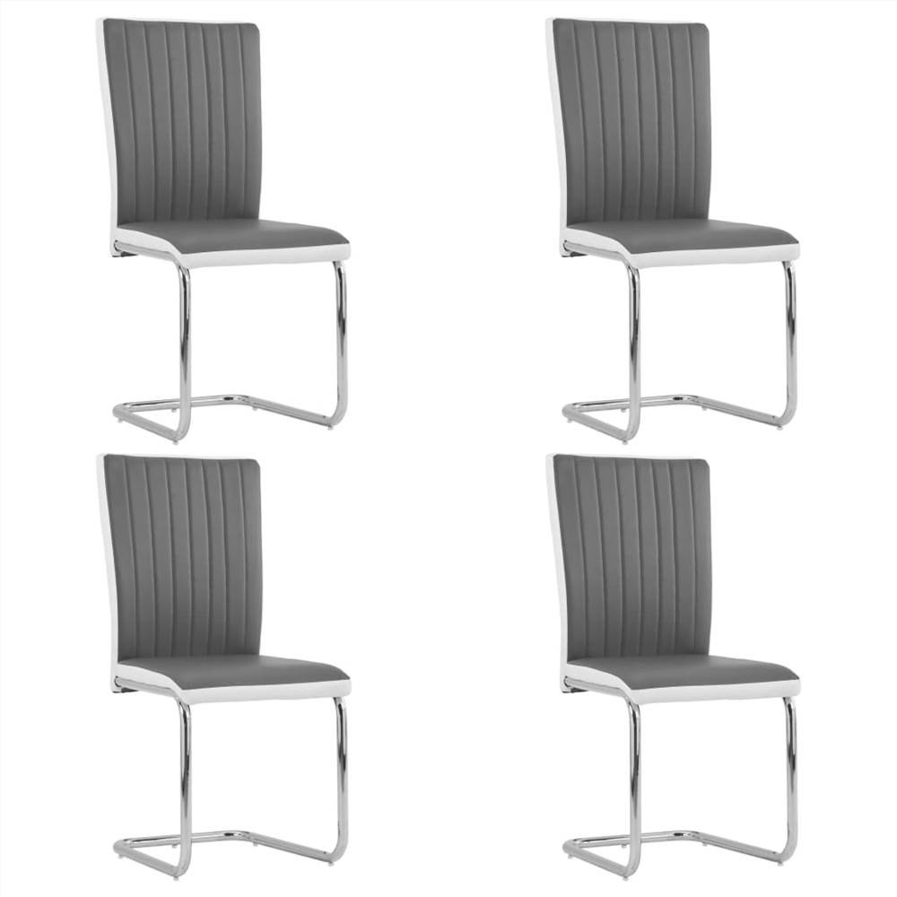 

Cantilever Dining Chairs 4 pcs Grey Faux Leather