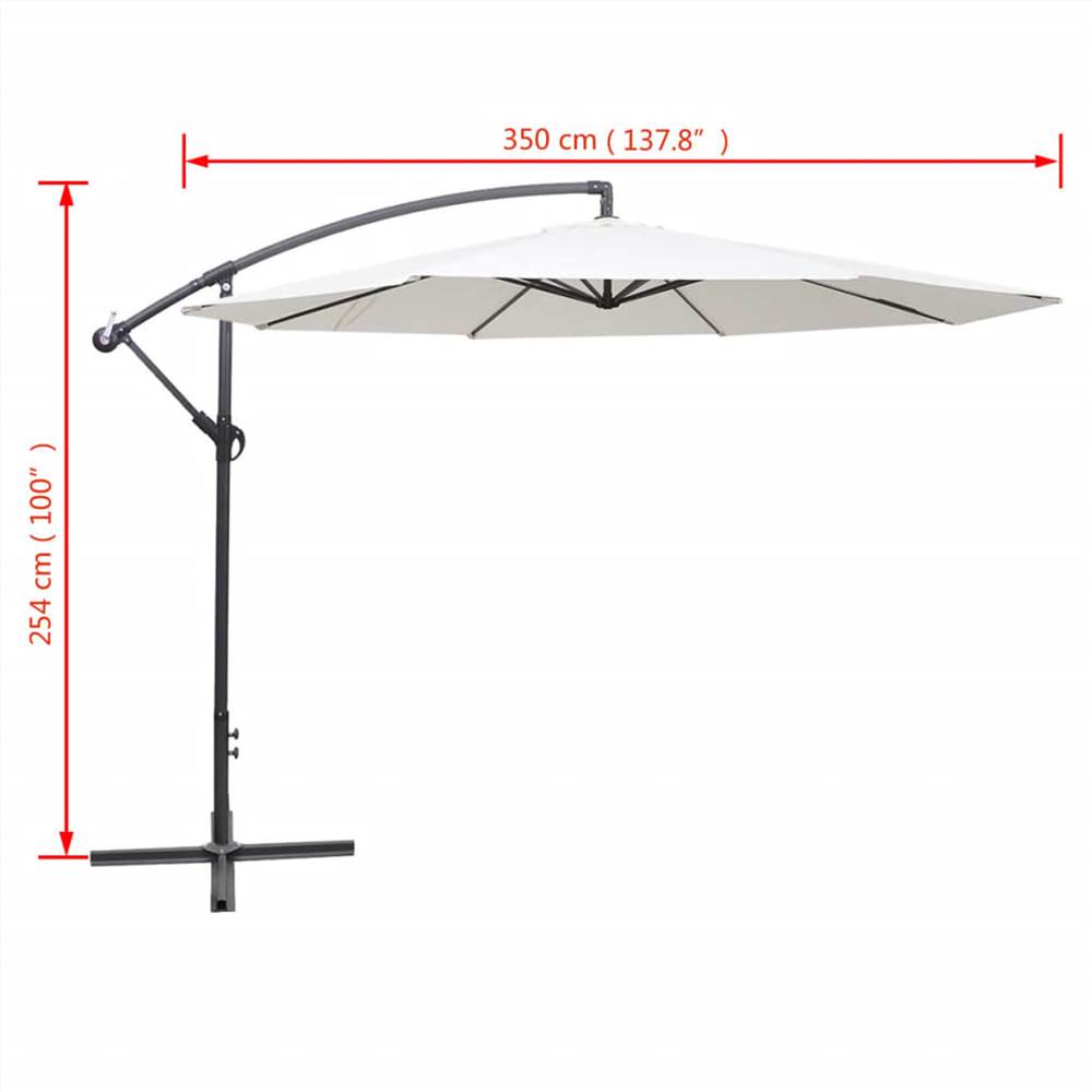 Cantilever Umbrella 3.5 m Sand White