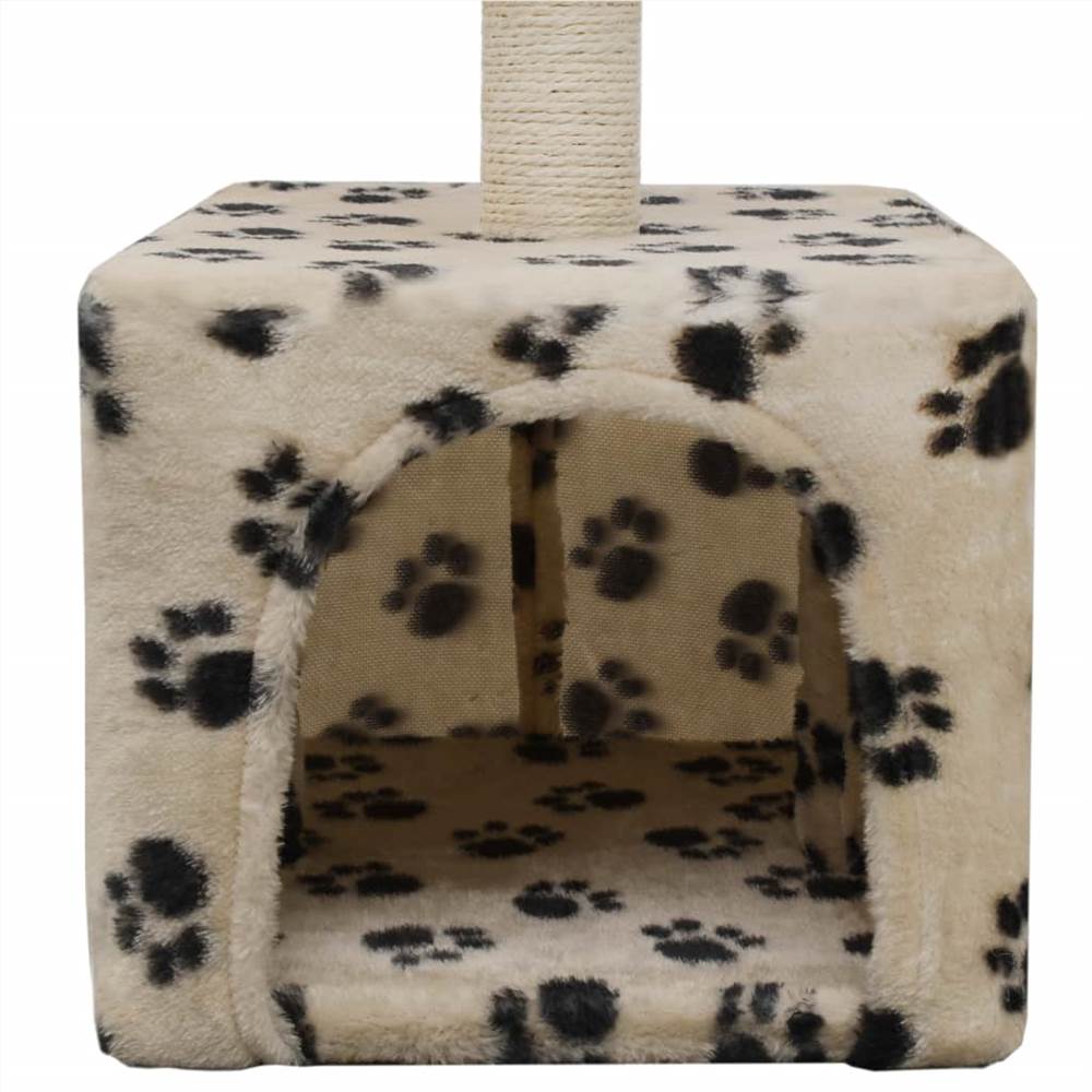 Cat Tree with Sisal Scratching Post 55 cm Beige Paw Print