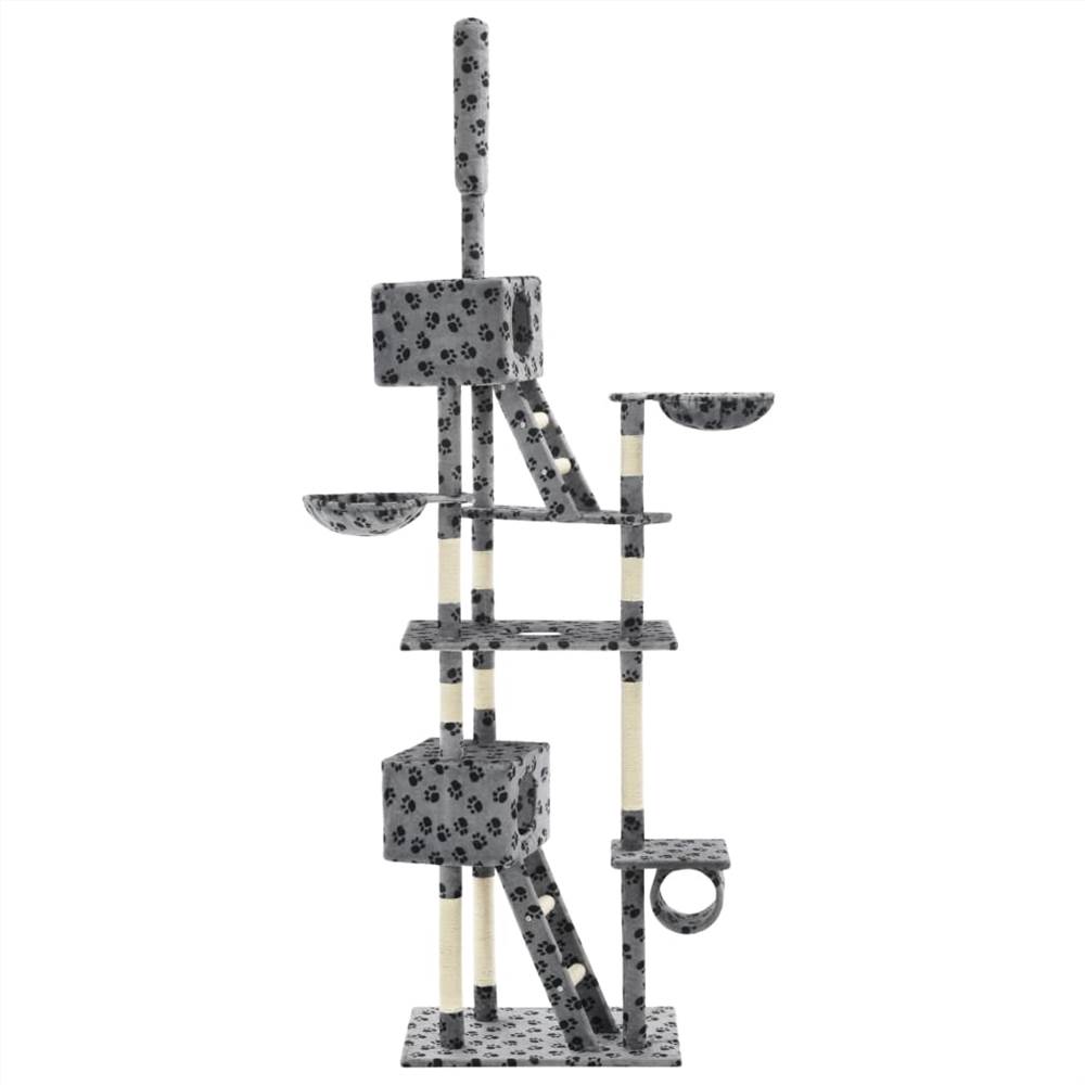 Cat Tree with Sisal Scratching Posts 230260 cm Grey Paw Prints
