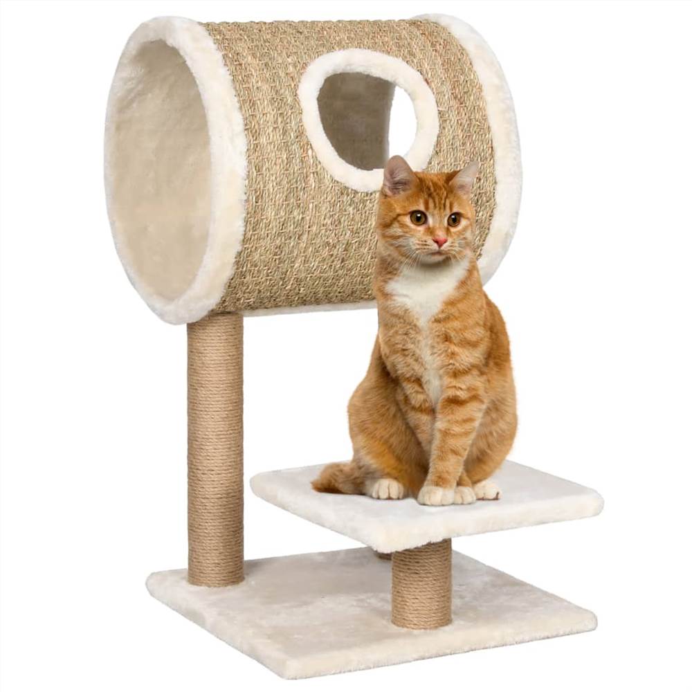

Cat Tree with Tunnel and Scratching Post 69 cm Seagrass