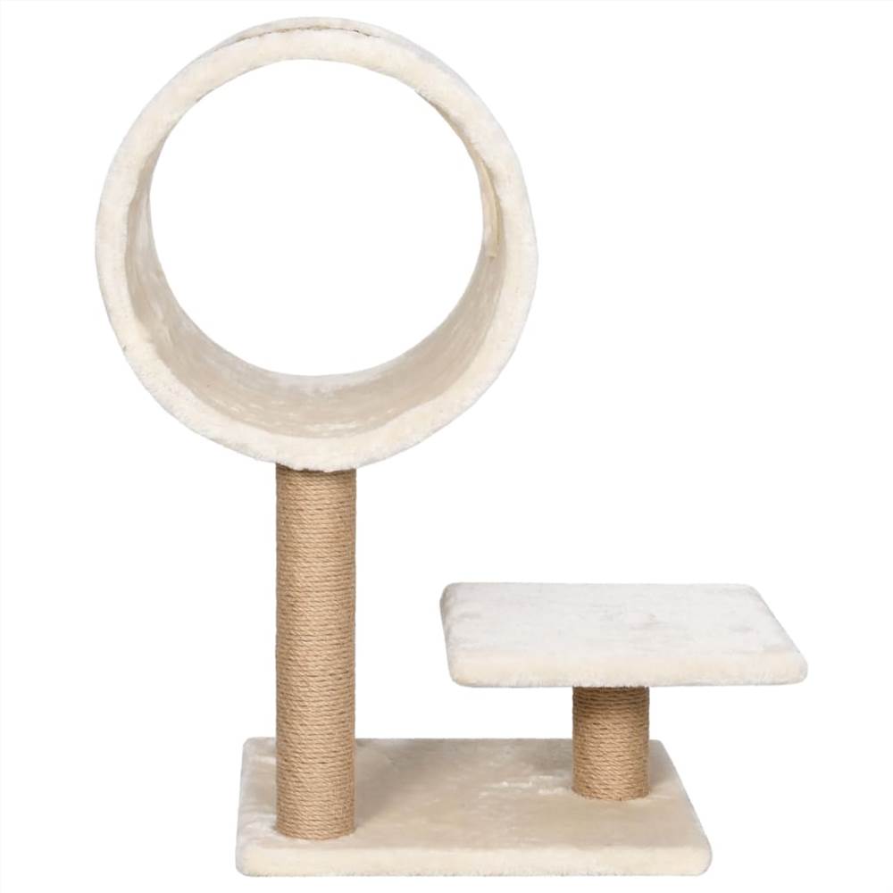 Cat Tree with Tunnel and Scratching Post 69 cm Seagrass