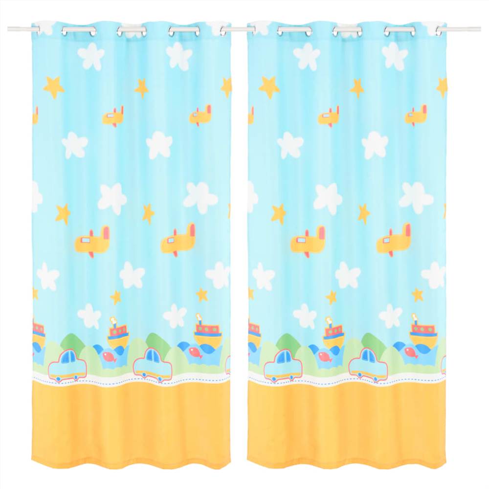 

Children's Printed Blackout Curtains 2 pcs 140x240cm Planes and Clouds