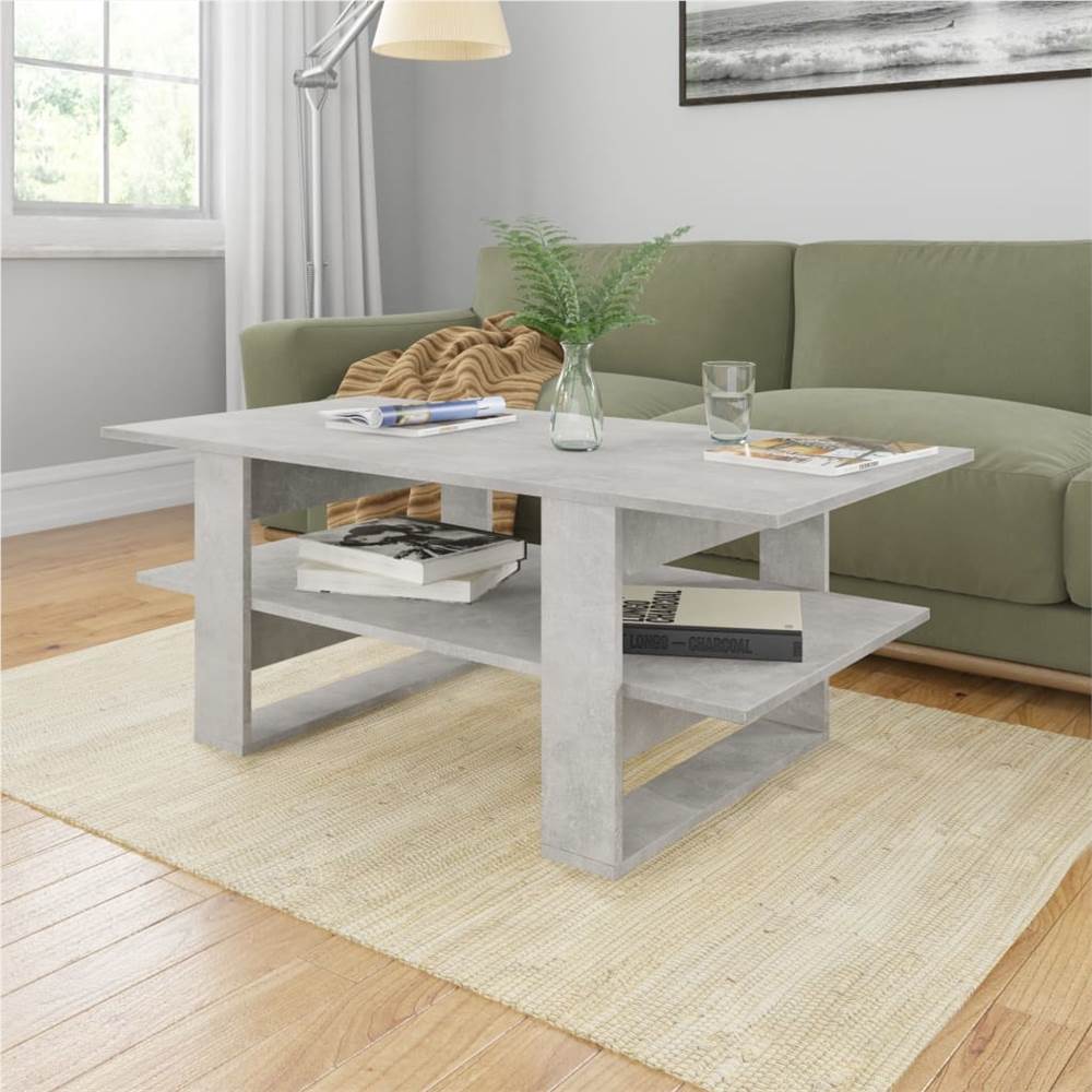 

Coffee Table Concrete Grey 110x55x42 cm Chipboard