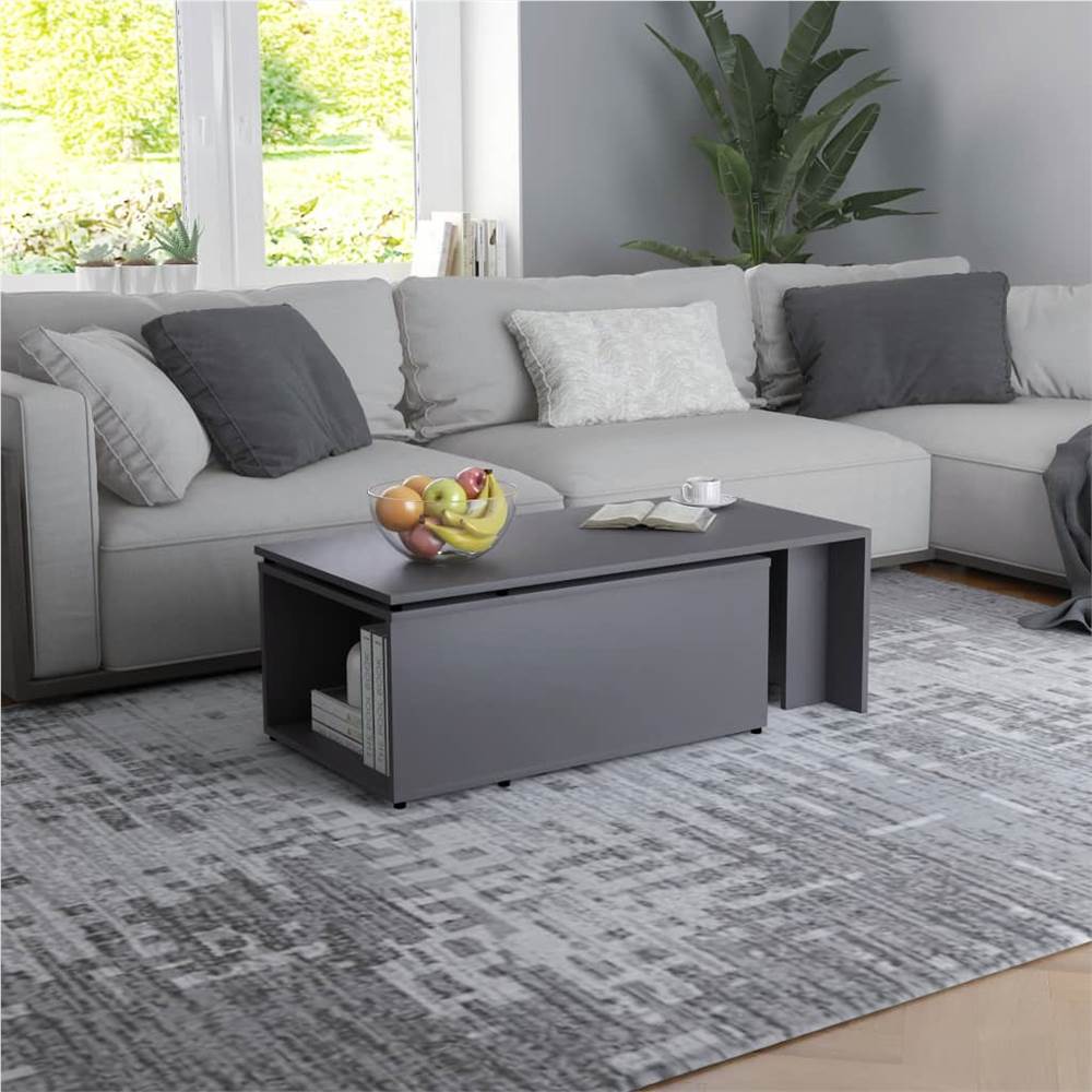 

Coffee Table Grey 150x50x35 cm Chipboard