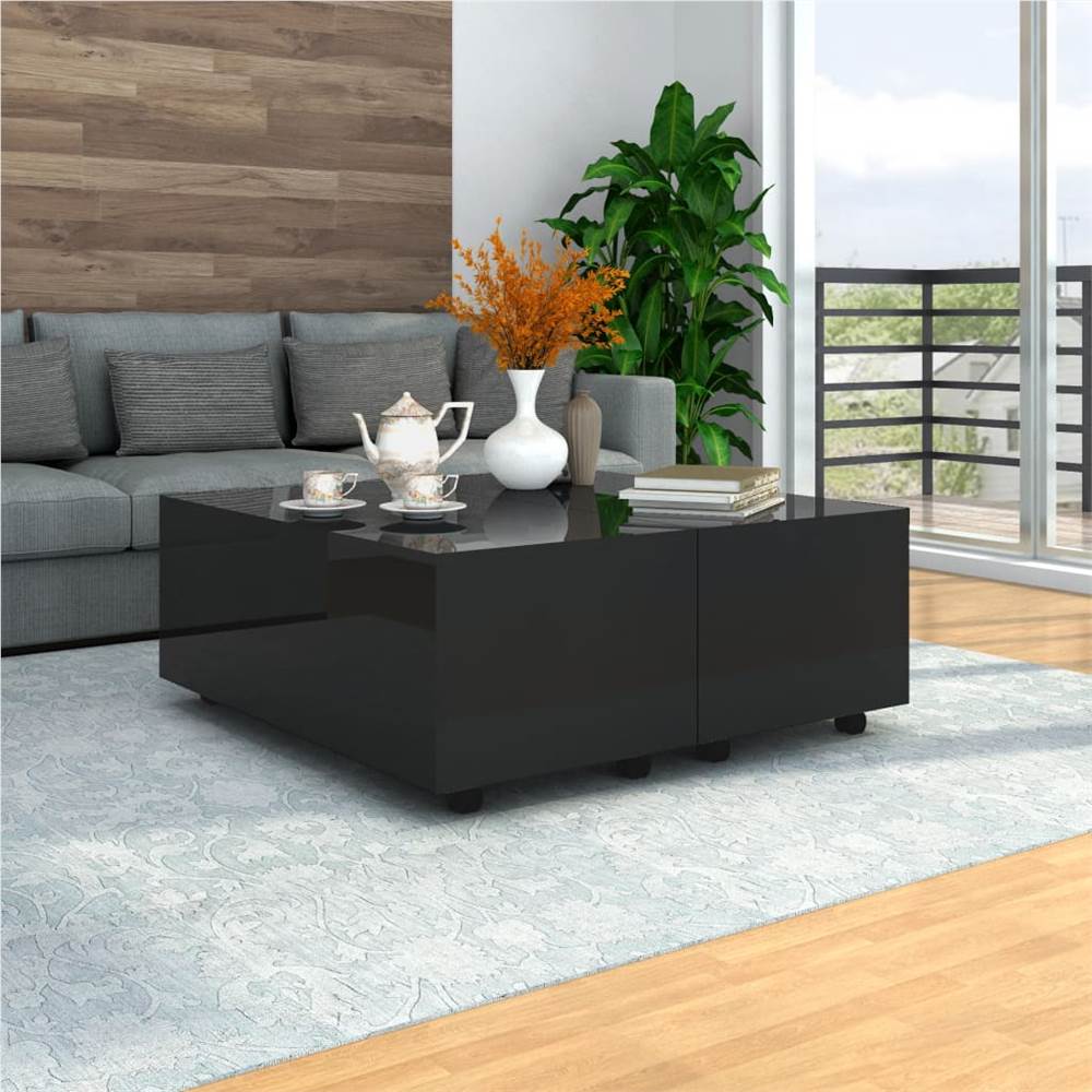 

Coffee Table High Gloss Black 100x100x35 cm