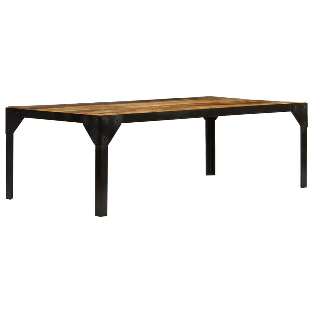 

Coffee Table Solid Rough Mango Wood and Steel 110 cm