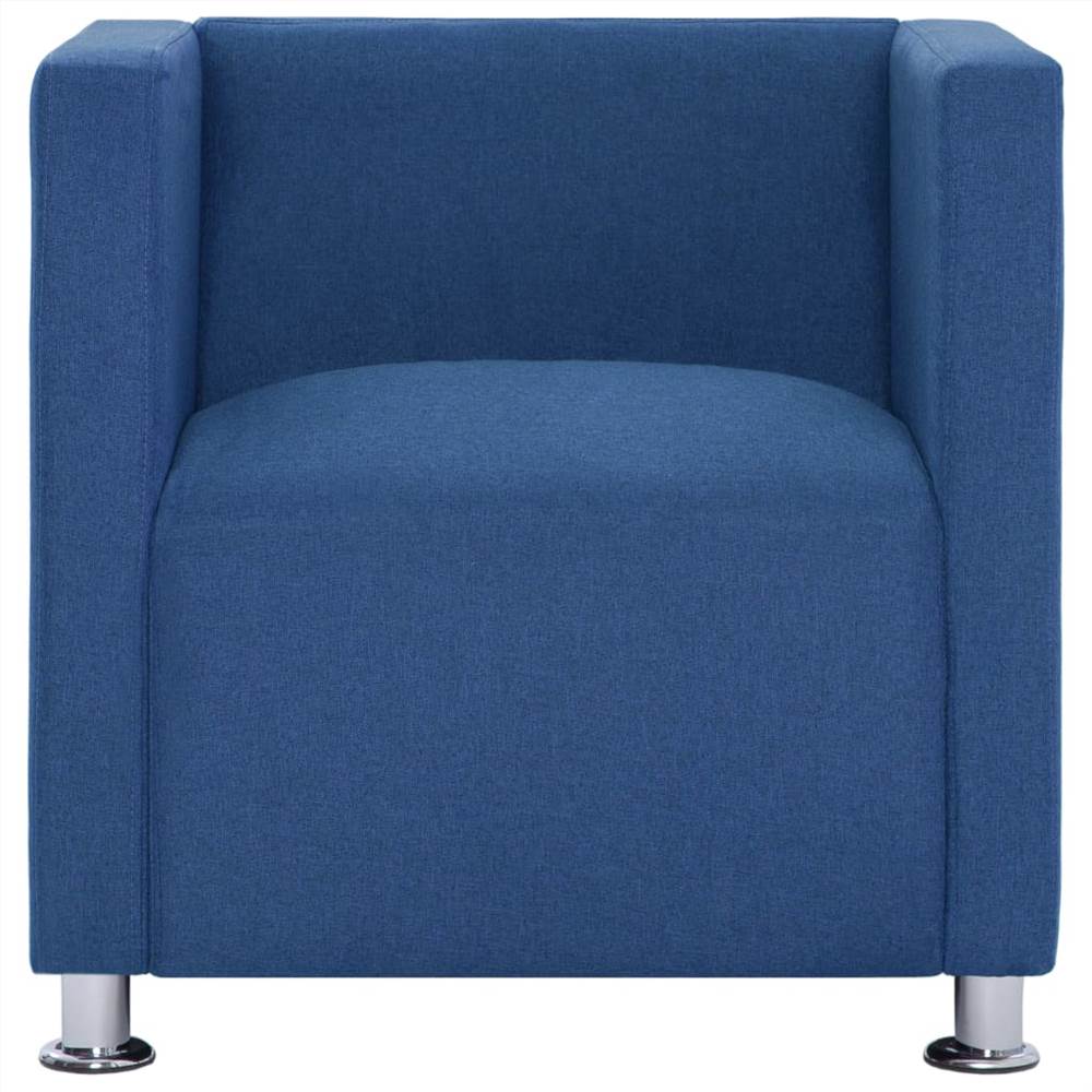 Cube Armchair Blue Fabric