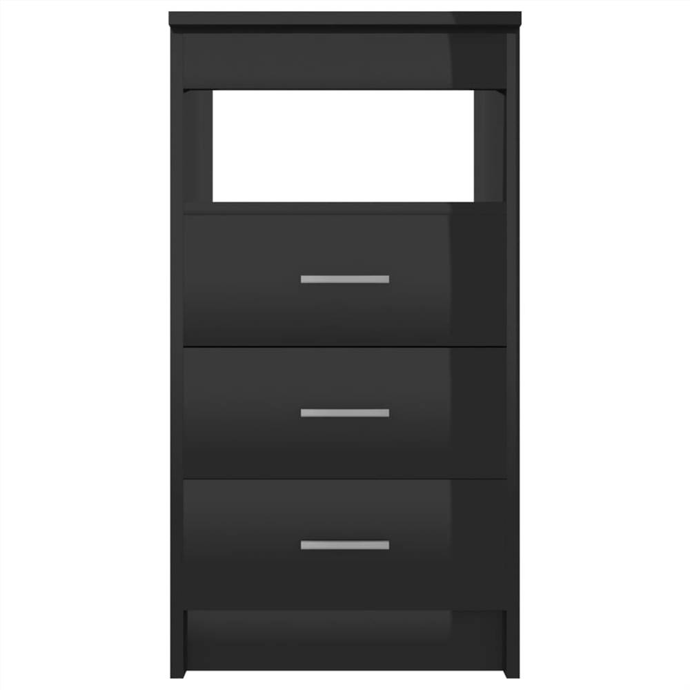 Desk High Gloss Black 140x50x76 cm Chipboard