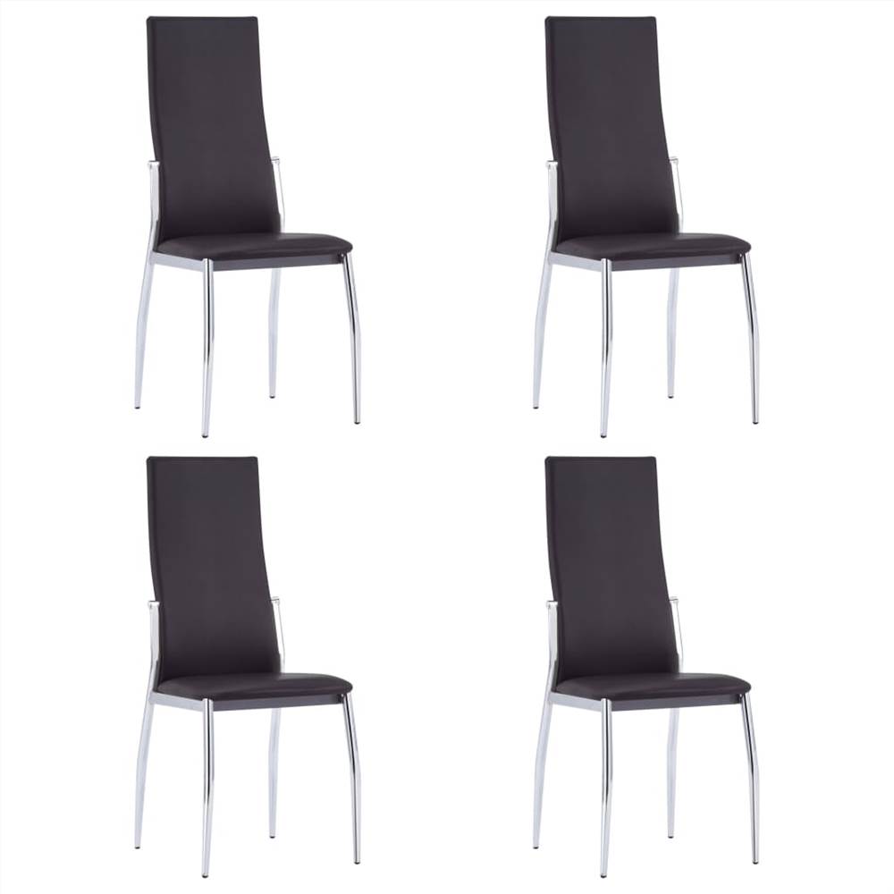 

Dining Chairs 4 pcs Brown Faux Leather