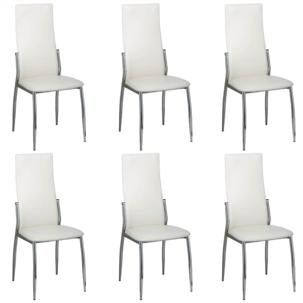 

Dining Chairs 6 pcs White Faux Leather