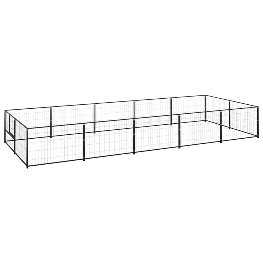 

Dog Kennel Black 10 m² Steel