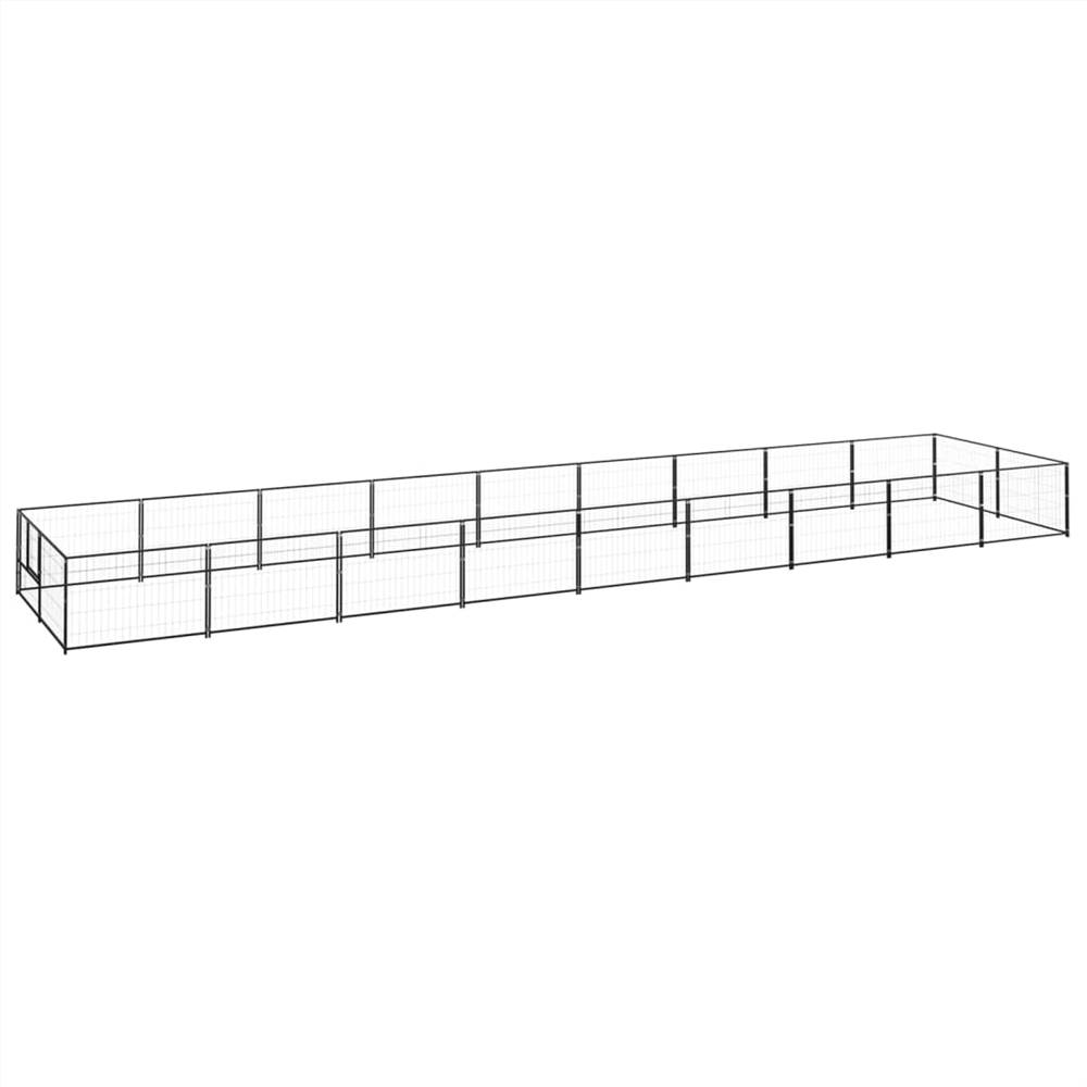 

Dog Kennel Black 18 m² Steel