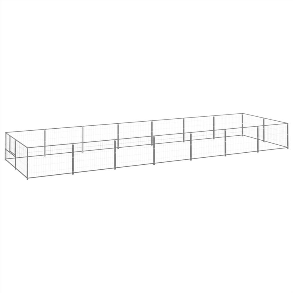 

Dog Kennel Silver 14 m² Steel